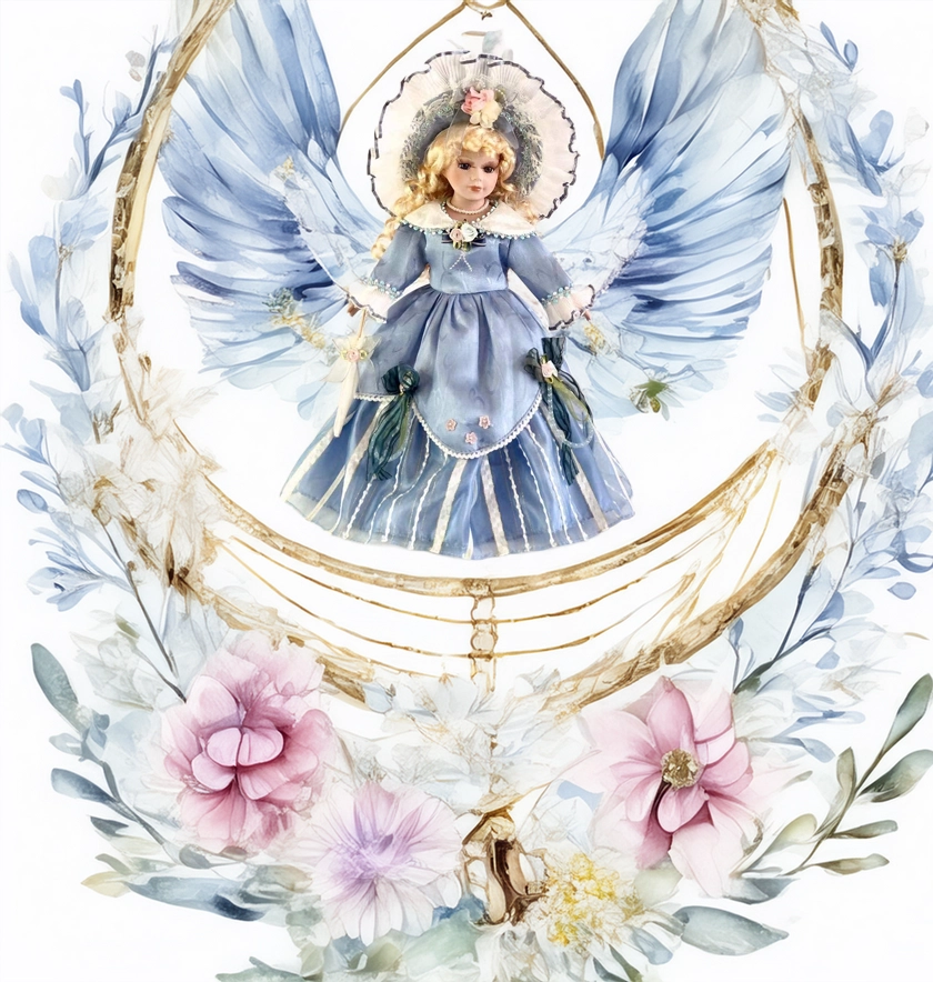 Jmisa 16" Porcelain Victoria Doll with Stand
