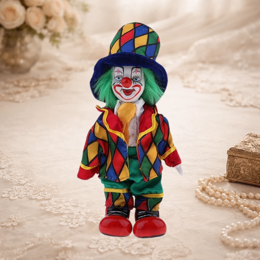 Clown Doll Clown Figure Doll Halloween Ornaments Home Table Desk Top Decor - #4