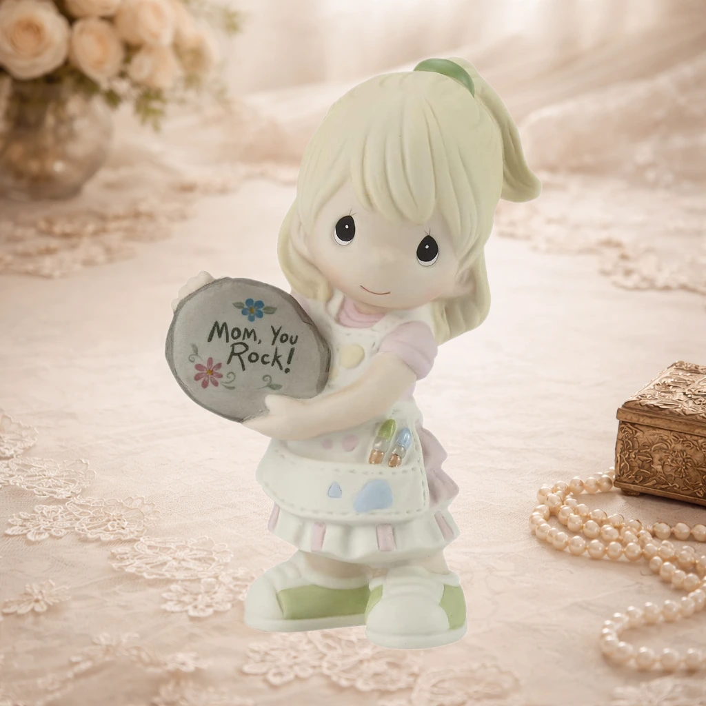 Precious Moments 213005 Mom, You Rock! Blonde Girl Bisque Porcelain Figurine
