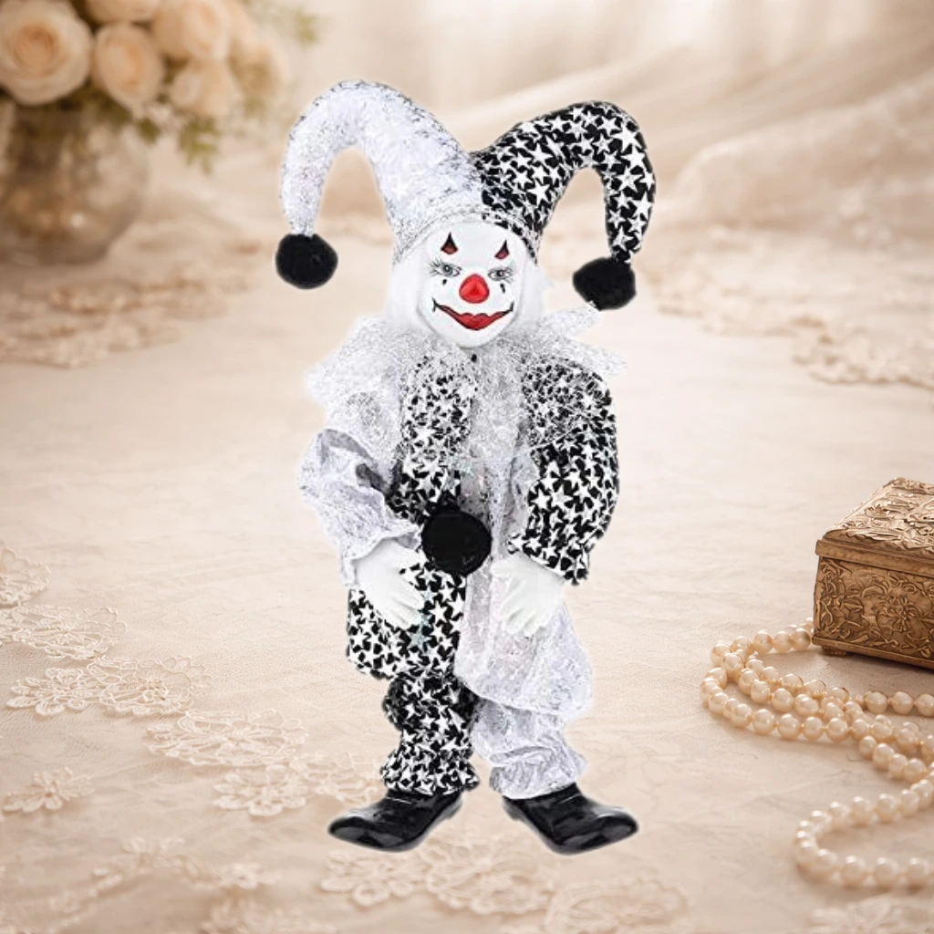 Taotenish Clown Doll Clown Model Porcelain Doll Circus Props Delicate Arts Crafts for Home Decoration Desk Ornaments - Style C